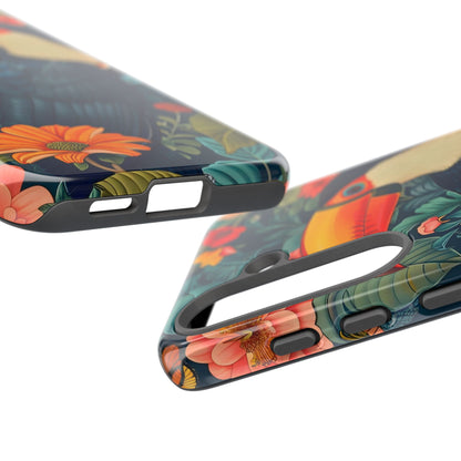 Tropical Toucan Phone Case - Cute Animal Design, Nature Lover Gift, Floral Pattern, Bird Lover Accessory, Summer Vibes