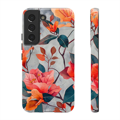 Floral Phone Case, Tough Cases, Flower Power, Gift for Her, Decorative Phone Cover, Trendy Accessories, Everyday Style