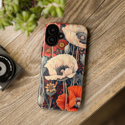 Floral iPhone Case, Tough Phone Cover, Artistic Protection, Flower Design, Unique Gift for Her, Phone Accessory, Trendy Tech