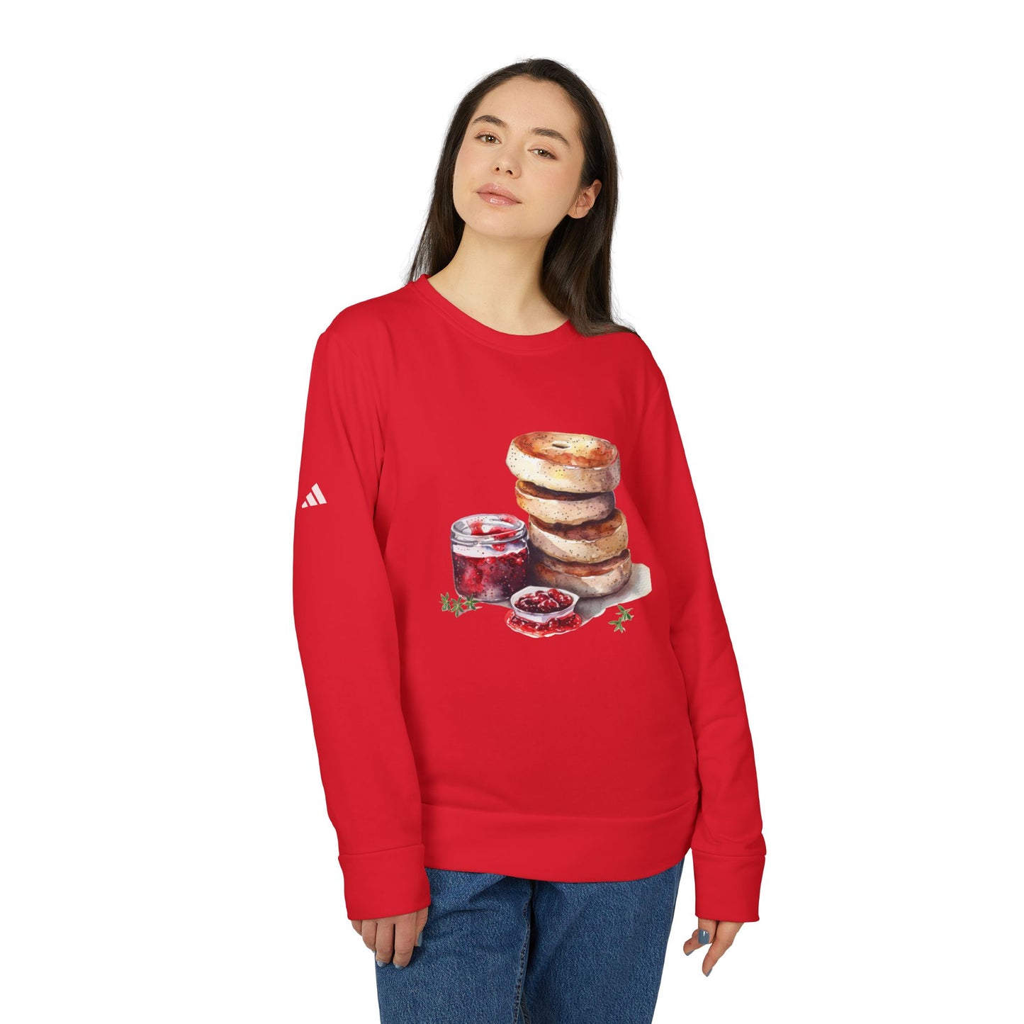 Crewneck Sweatshirt - Unisex Fleece - Cozy Bagel Breakfast - British Royal Breakfast