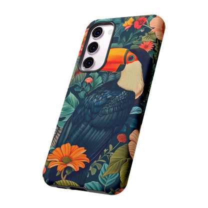 Tropical Toucan Phone Case - Cute Animal Design, Nature Lover Gift, Floral Pattern, Bird Lover Accessory, Summer Vibes