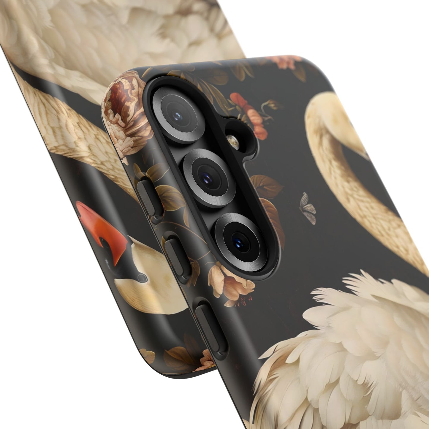 Elegant Swan Phone Case, Floral iPhone Cover, Tough Phone Case, Gift for Her, Nature Lover, Mother's Day, Birthday