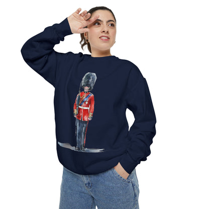 Unisex Garment-Dyed Sweatshirt - British Royal Guard - Iconic Symbol of Tradition and Honor