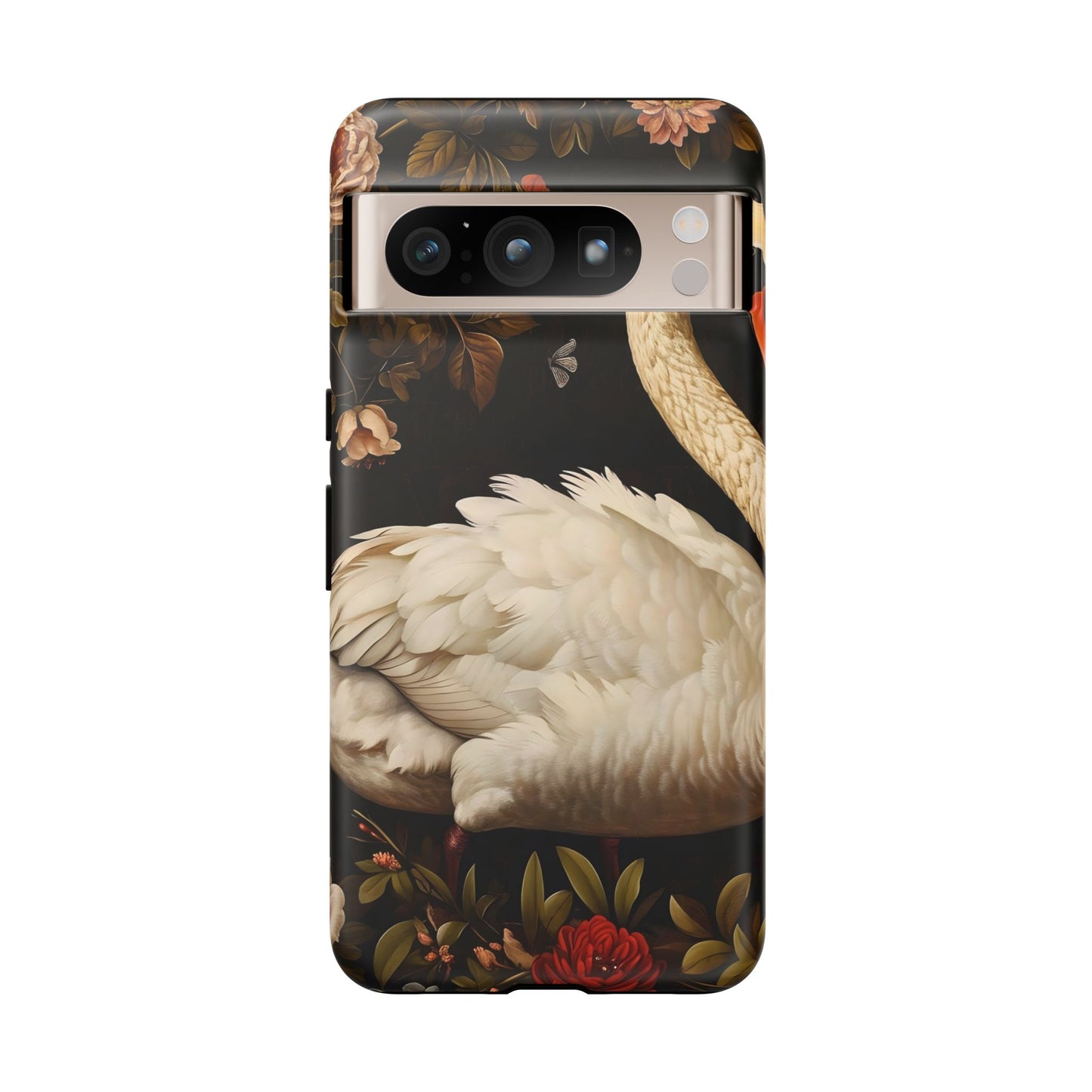 Elegant Swan Phone Case, Floral iPhone Cover, Tough Phone Case, Gift for Her, Nature Lover, Mother's Day, Birthday