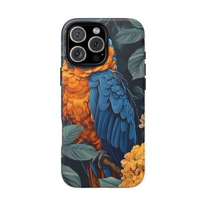 Tropical Parrot Phone Case - Tough Cases, Colorful Phone Cover, Nature Lover Gift, Floral Design, Bird Lover Accessory