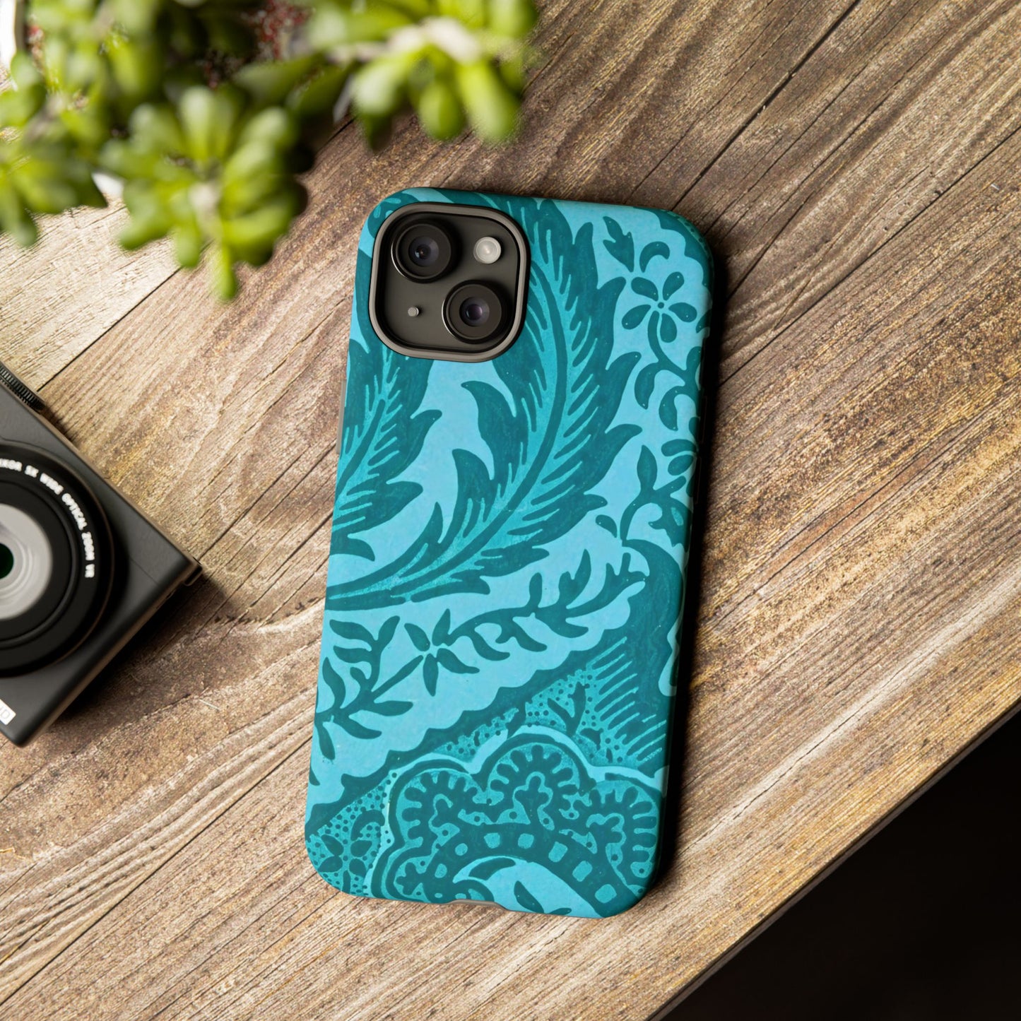Protective Phone Case with Elegant Teal Design, Tough Cases, Floral Phone Cover, Stylish Smartphone Protection, Gifts for Her, Trendy [...]