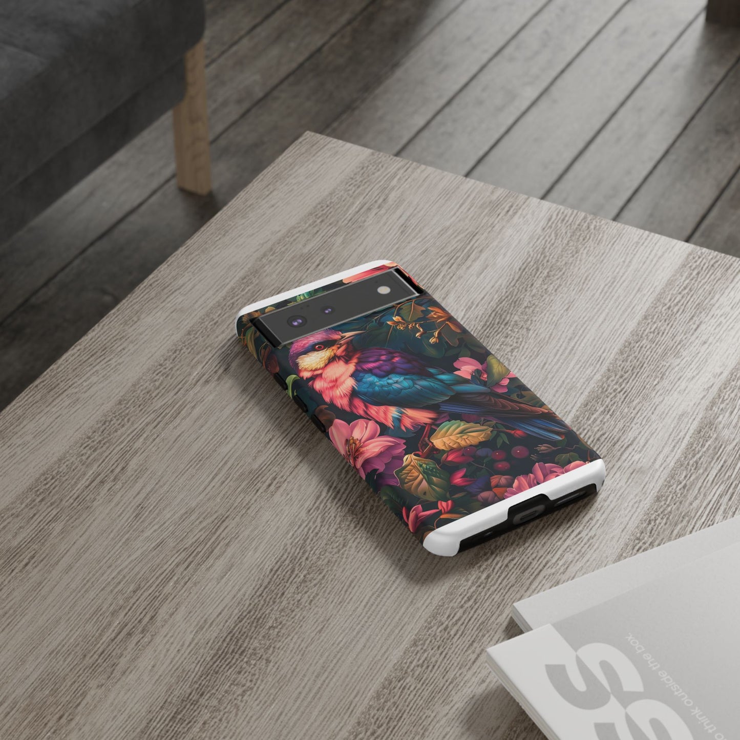 Tough Cases: Vibrant Tropical Bird Phone Case, Floral Smartphone Cover, Nature Lover Gift, Boho Phone Accessory, Cute Bird Case
