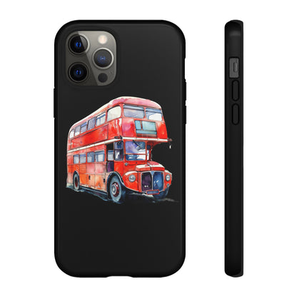 London Bus Phone Case, Tough iPhone Cover, Unique Gift for Travelers, Vintage Style Accessories, Holiday Present Idea