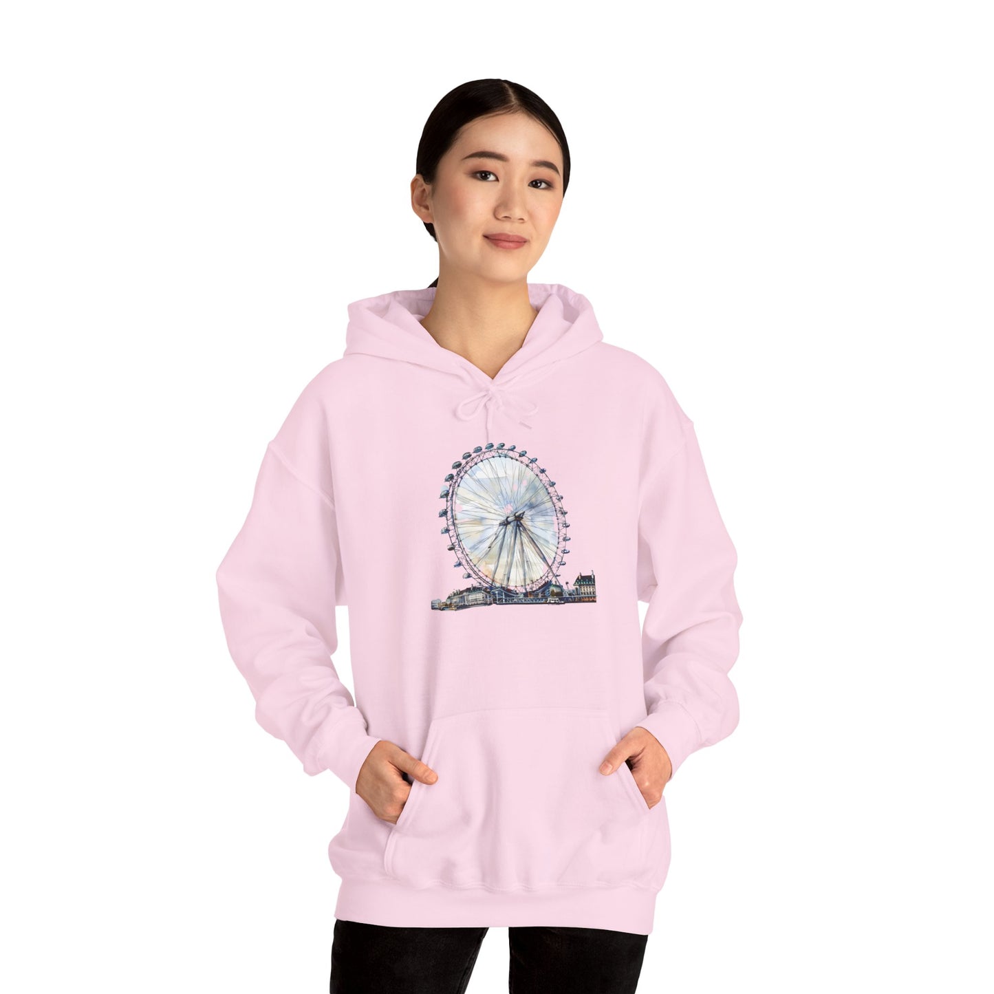 Unisex Heavy Blend™ Hooded Sweatshirt - London Eye - Iconic Ferris Wheel