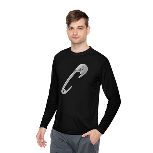 Unisex Lightweight Long Sleeve Tee - Minimalist Safety Pin