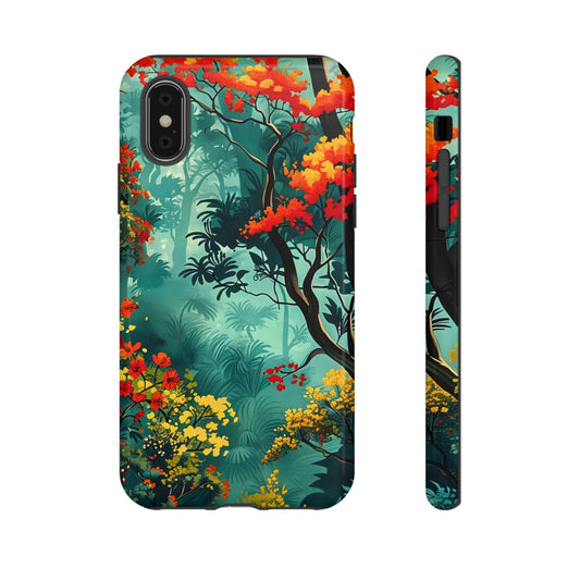 Tough Cases - Vibrant Forest Phone Case, Nature Lover Gift, Outdoor Adventure Accessory, Eco-Friendly Tech Cover, Floral Protection Skin