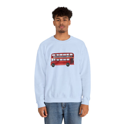 Unisex Heavy Blend™ Crewneck Sweatshirt Trendy - London Transport Red Double-Decker Bus
