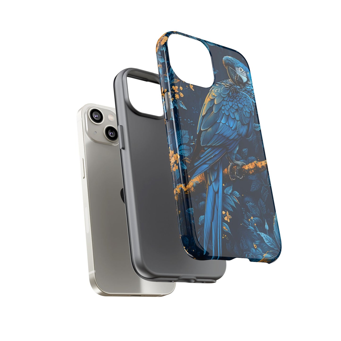 Tough Cases - Vibrant Blue Parrot Phone Case, Tropical Bird Phone Cover, Nature Lover Gift, Eco-Friendly Accessories, Unique Wildlife Decor