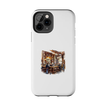 Vintage Pub Scene Tough Phone Case - Durable, Stylish Protection for Bar Lovers