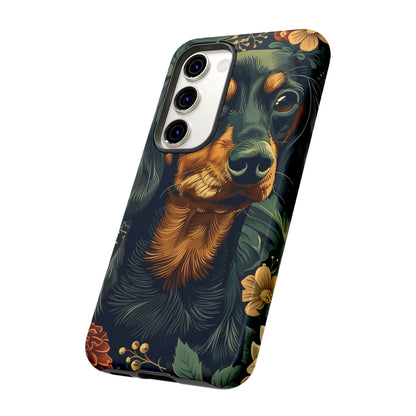 Dachshund Phone Case, Floral Pet Phone Cover, Dog Lover Gift, Tough Phone Case, Custom Dachshund Design, Unique Dog Owner Accessory