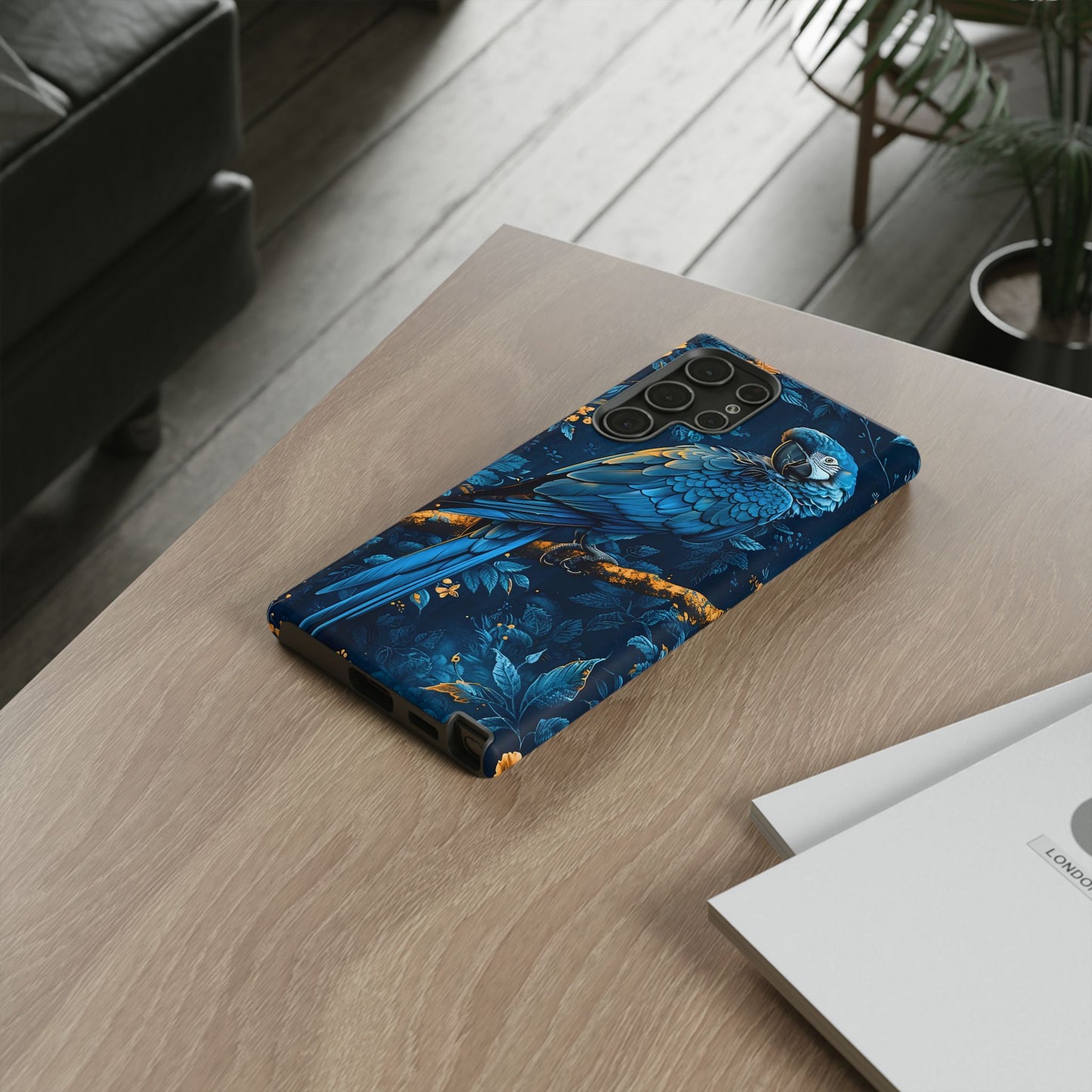 Tough Cases - Vibrant Blue Parrot Phone Case, Tropical Bird Phone Cover, Nature Lover Gift, Eco-Friendly Accessories, Unique Wildlife Decor