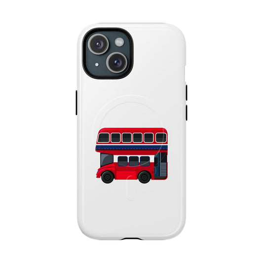 London Bus Phone Case, Tough Magnetic Phone Cover, Unique Gift, Secure Protection, Fun Design, Travel Lover Accessory