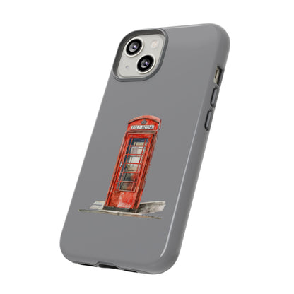 Red Phone Booth Phone Case, Vintage Style Case, Tough Cases for Gifts, Quirky Phone Accessories, Travel Lover's Gift