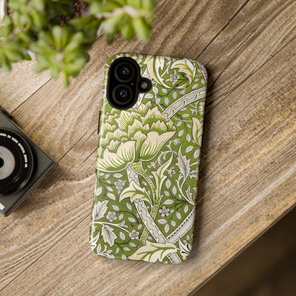 Stylish Phone Case with Floral Design, Durable Protective Cover for iPhone, Unique Gift for Birthdays, Mother's Day, Green Aesthetic