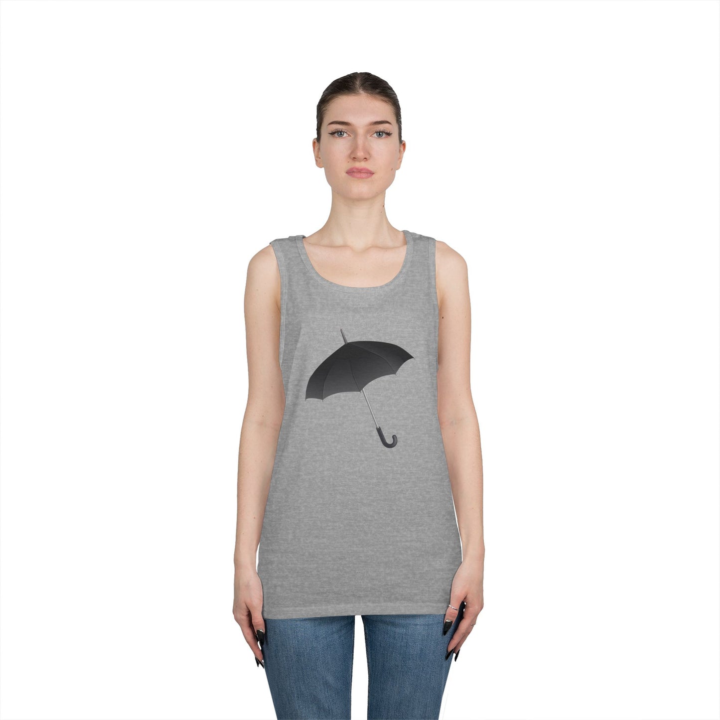 Unisex Heavy Cotton Tank Top - Regal Royal Umbrella - Elegant and Majestic Design