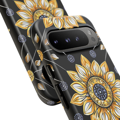 Floral Phone Case with Mandala Design, Tough Cases for iPhone & Samsung, Boho Style, Gift for Her, Unique Accessories
