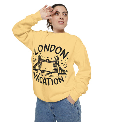 Unisex Garment-Dyed Sweatshirt - London's Vacation
