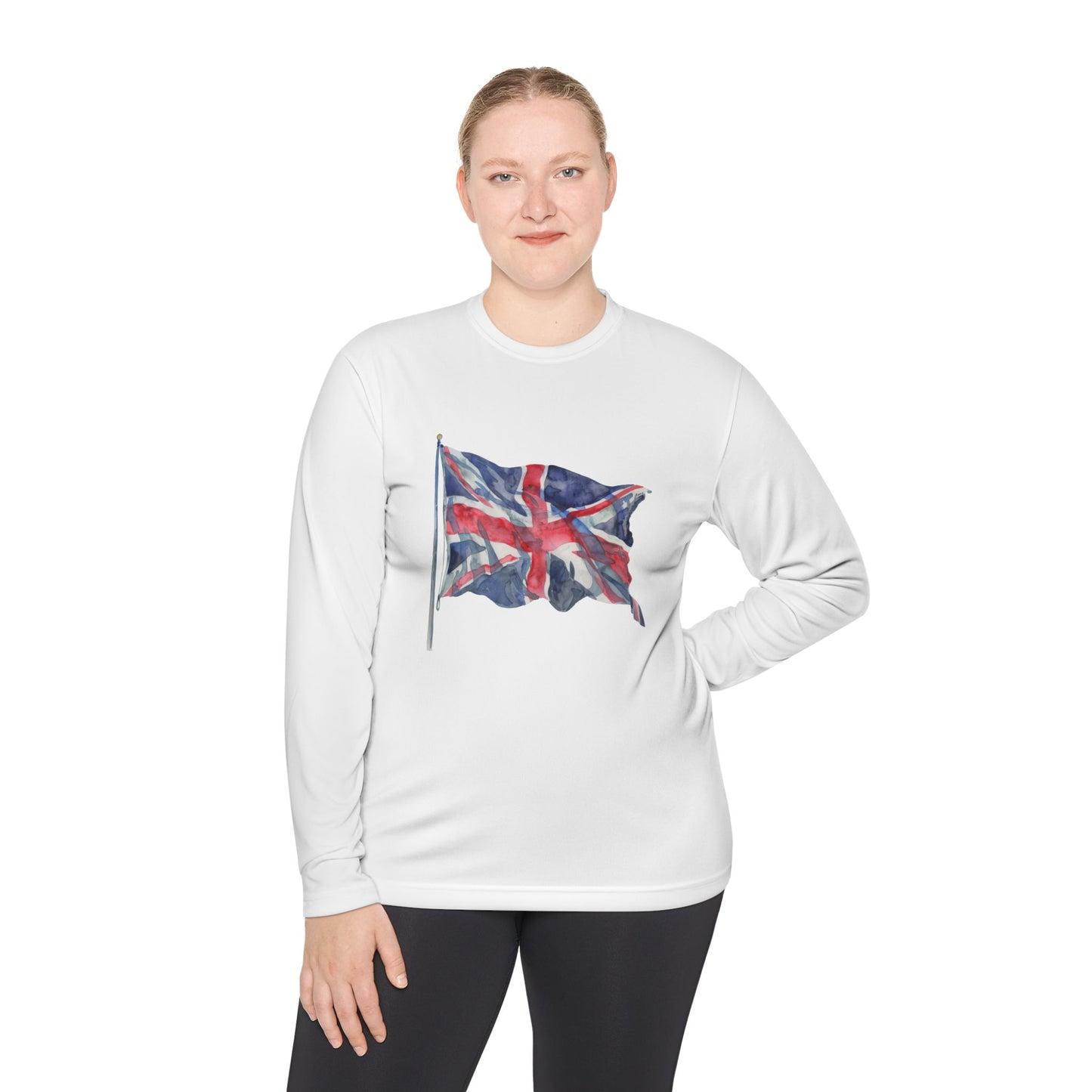 Unisex Lightweight Long Sleeve Tee - Bold & Brave - The British Flag Design"