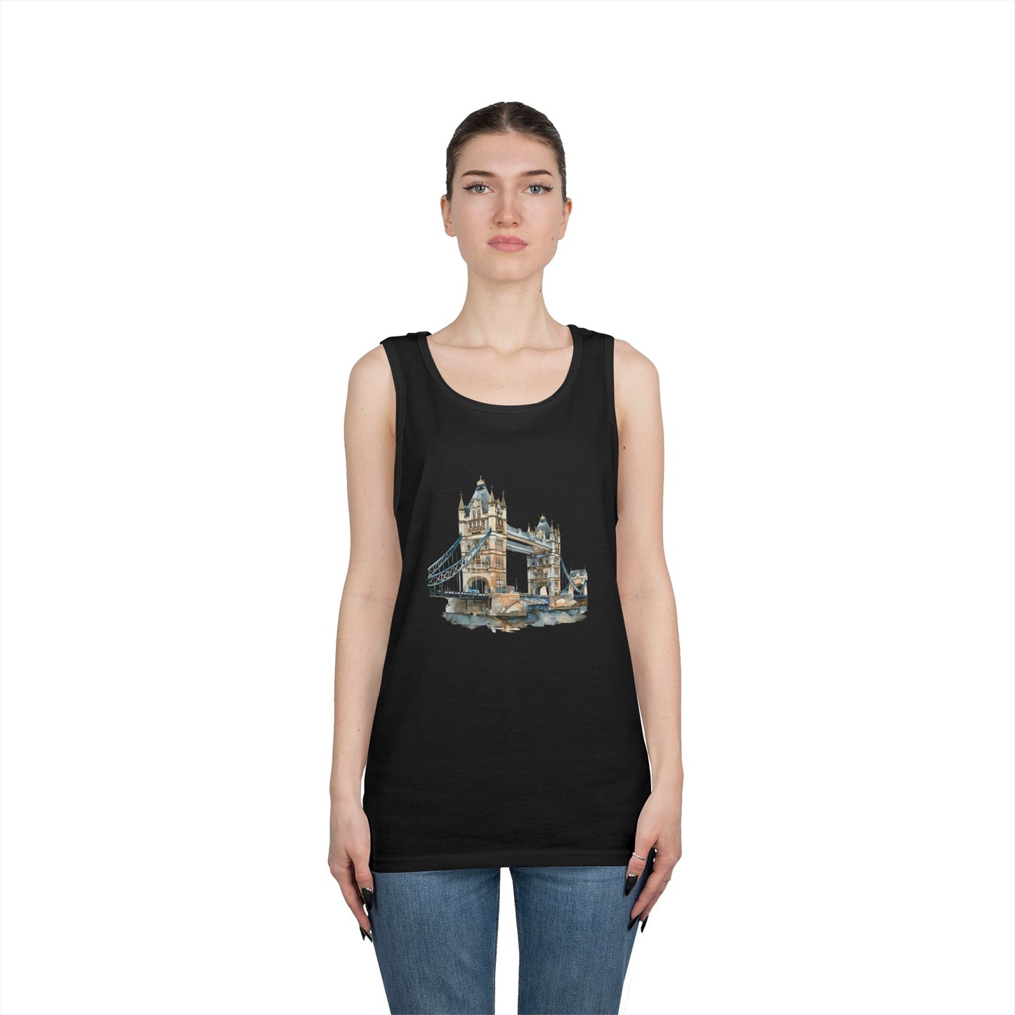 Unisex Heavy Cotton Tank Top - London Bridge - Iconic Landmark and Historical Beauty