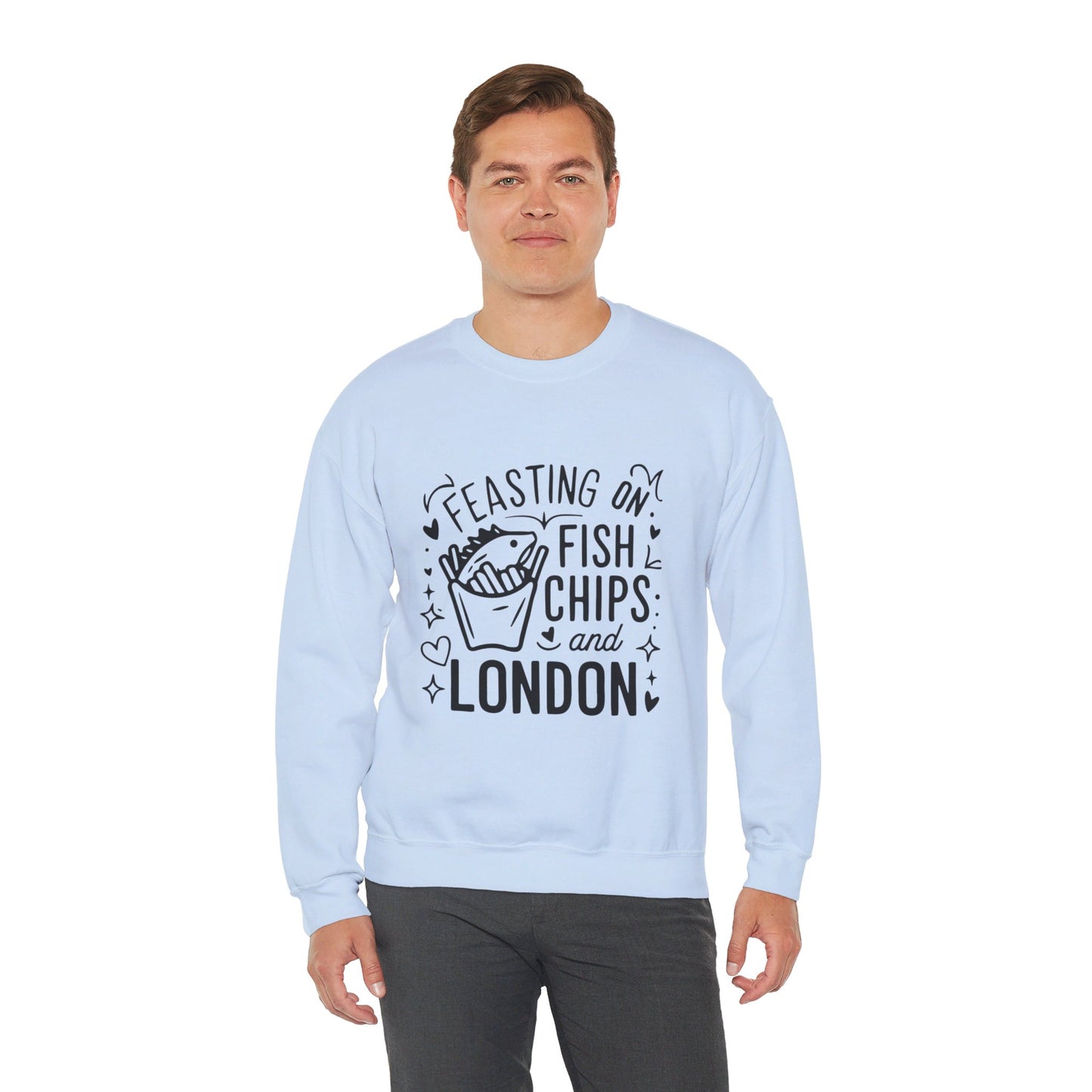 Unisex Heavy Blend™ Crewneck Sweatshirt Relaxed - Fish Chips and London