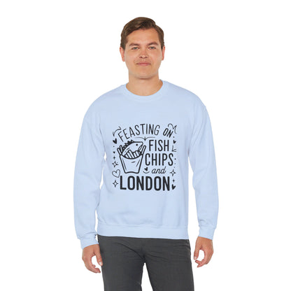 Unisex Heavy Blend™ Crewneck Sweatshirt Relaxed - Fish Chips and London