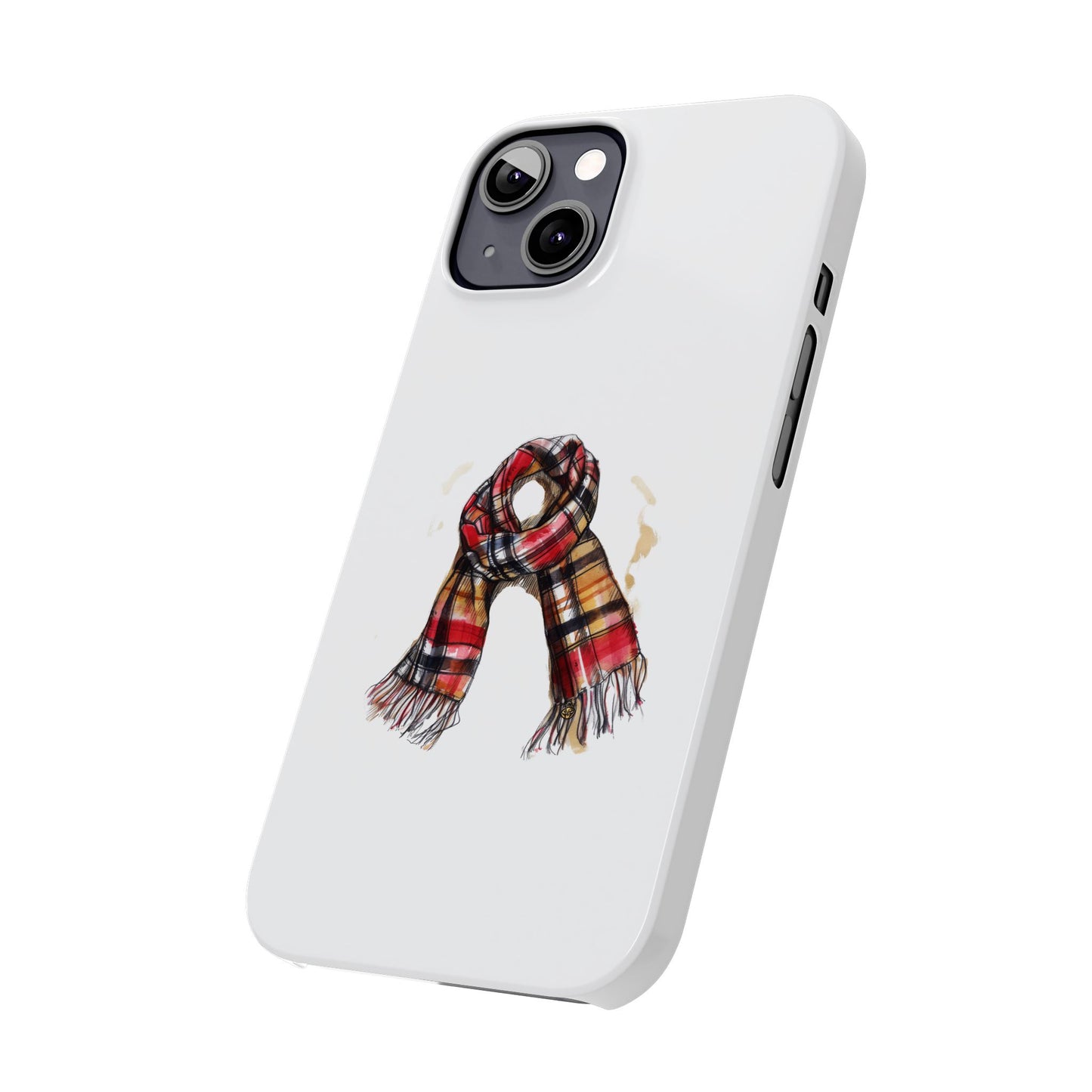 Cozy Scarf Slim Phone Case - Chic Protection for Your Device, Stylish Gift, Fall Aesthetic, Winter Fashion, Trendy Accessory