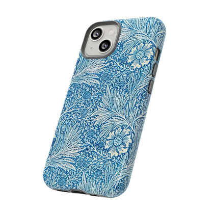 Stylish Phone Case, Tough Floral Phone Cover, Fashionable Tech Accessory, Gift for Her, Blue Flower Design