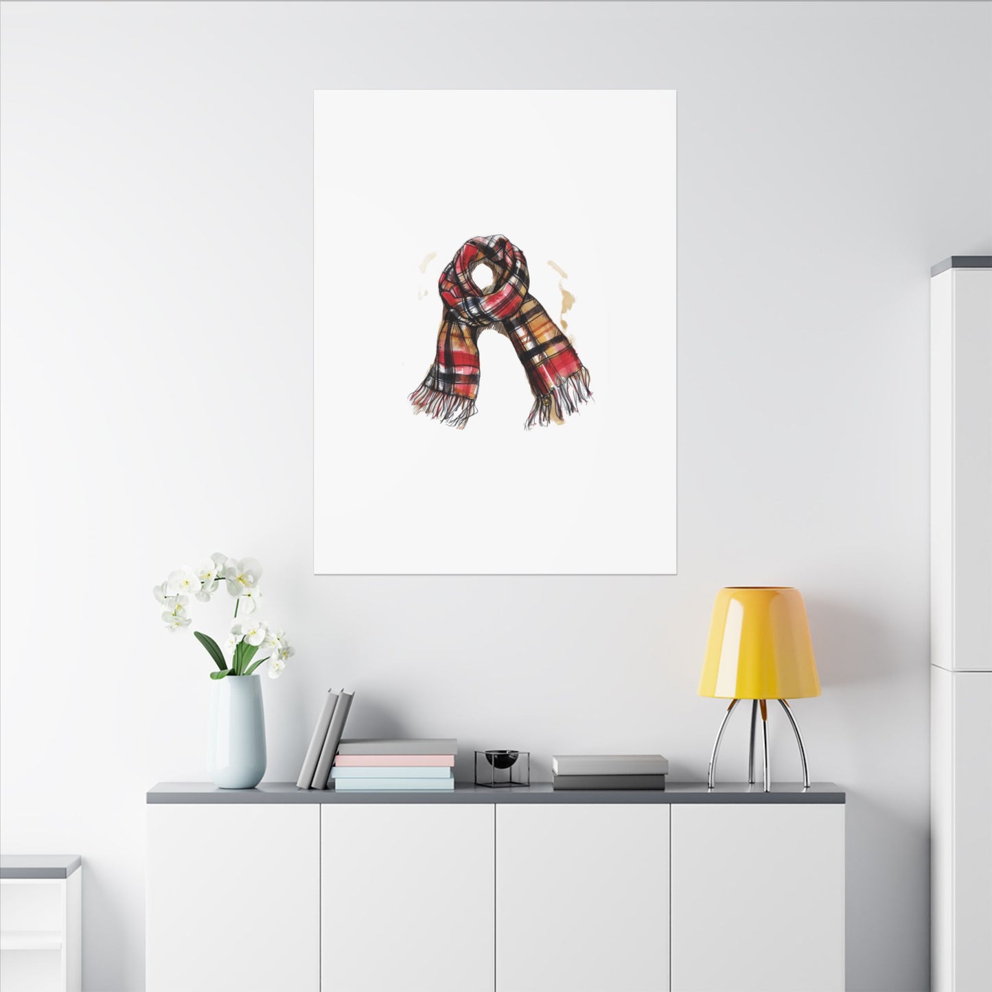Autumn Scarf Canvas Art Print | Cozy Home Décor, Gift for Fall Lovers, Seasonal Wall Art, Unique Interior Design