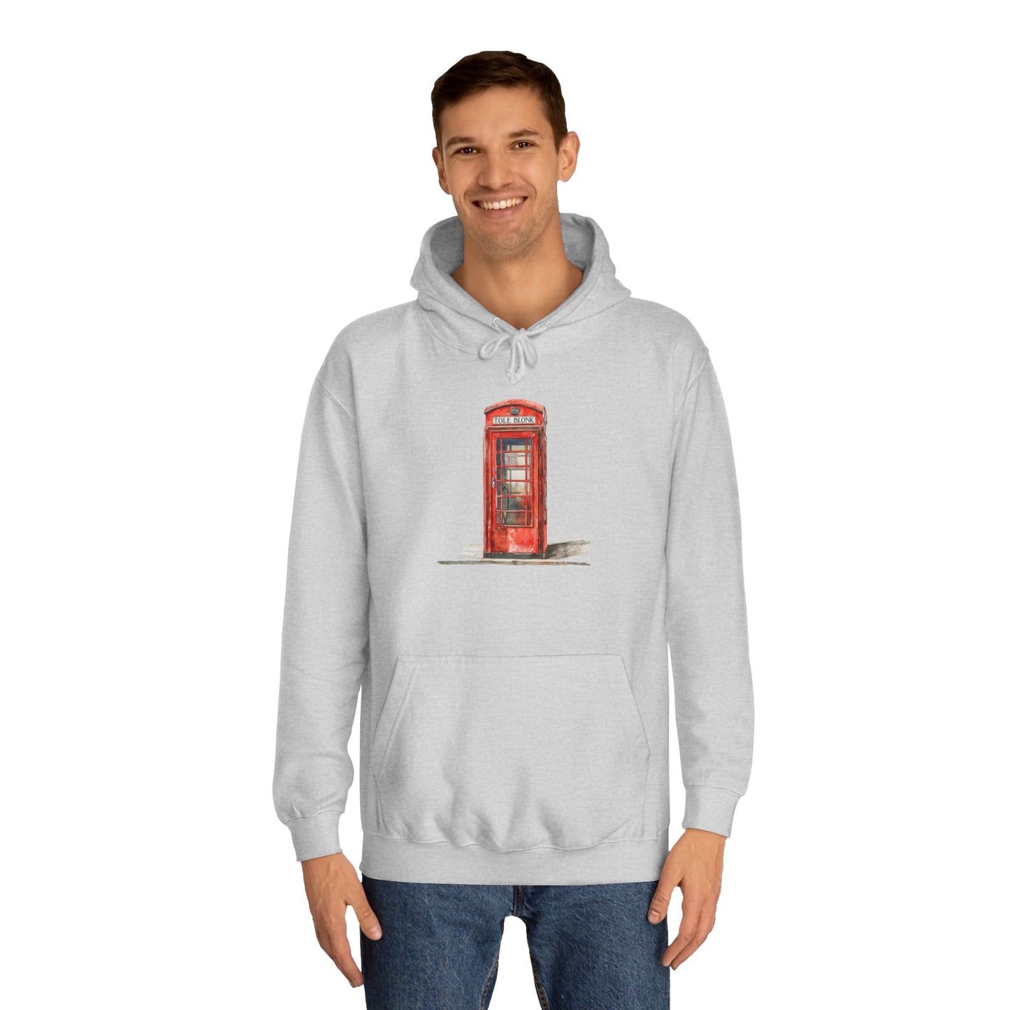 Unisex College Hoodie - Iconic British Public Telephone