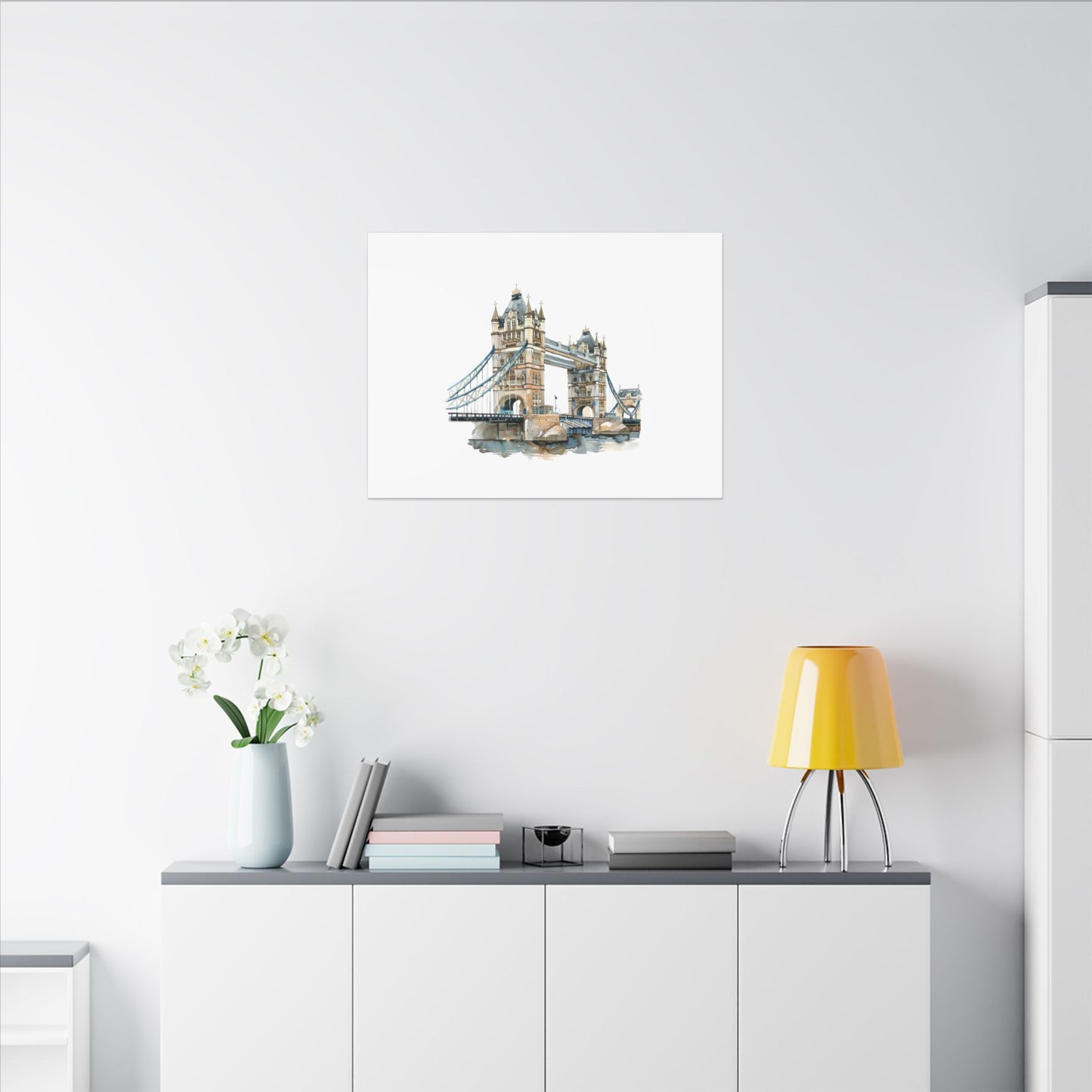 London Bridge Matte Canvas Wall Art, Elegant Home Decor, Unique Gift for Art Lovers, Travel Enthusiast Wall Decor, Modern Aesthetic