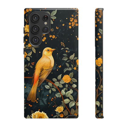 Floral Phone Case, Tough Cases with Bird Design, Nature Lover Gift, Stylish Protection, Birthday Present, Floral Phone Cover