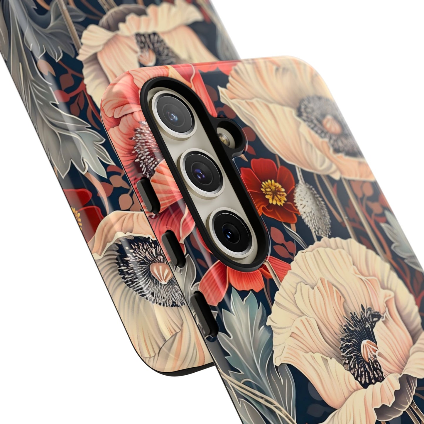 Floral iPhone Case, Tough Phone Cover, Artistic Protection, Flower Design, Unique Gift for Her, Phone Accessory, Trendy Tech