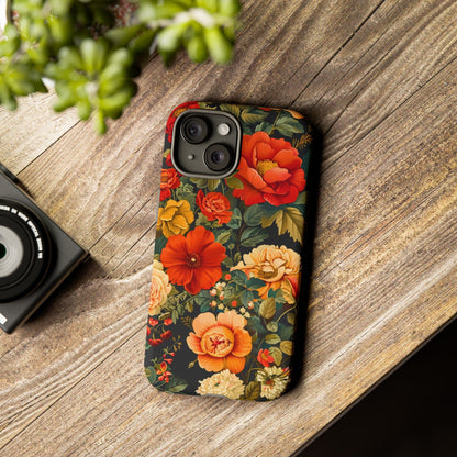 Floral Phone Case, Tough Cases, Decorative Tech Accessories, Gift for Her, Nature Lover Gift, Boho Style Case, Spring Floral Cover
