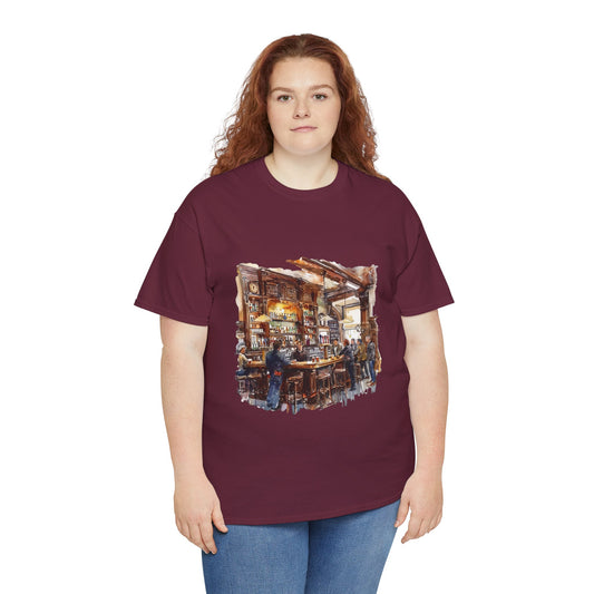Unisex Heavy Cotton Tee - Cheers to Tradition - The Classic British Pub