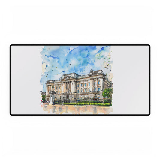 Watercolor Buckingham Palace Desk Mat | Office Decor, Home Office Accessories, Gift for Her, Desk Organizer, Stylish Workplace