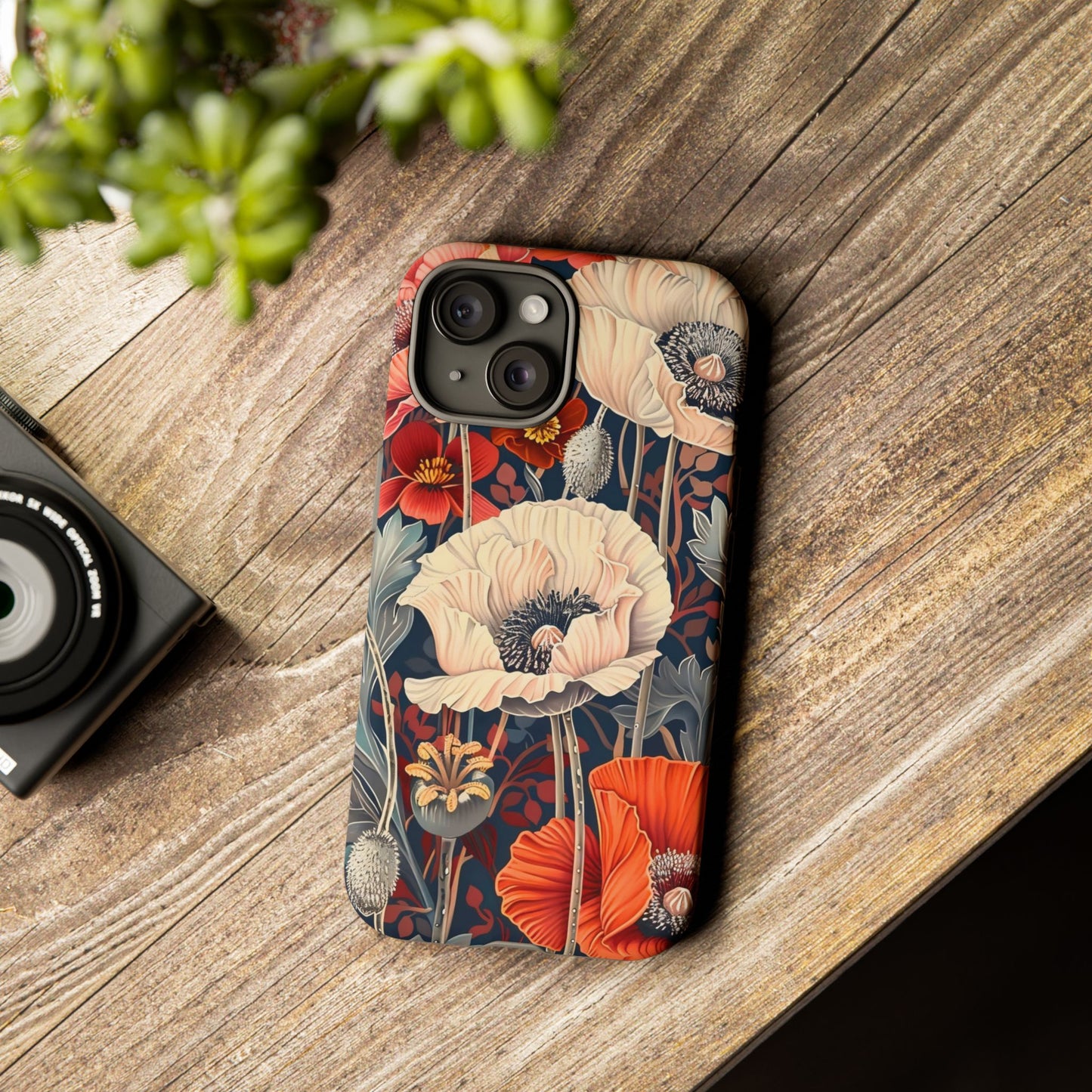 Floral iPhone Case, Tough Phone Cover, Artistic Protection, Flower Design, Unique Gift for Her, Phone Accessory, Trendy Tech
