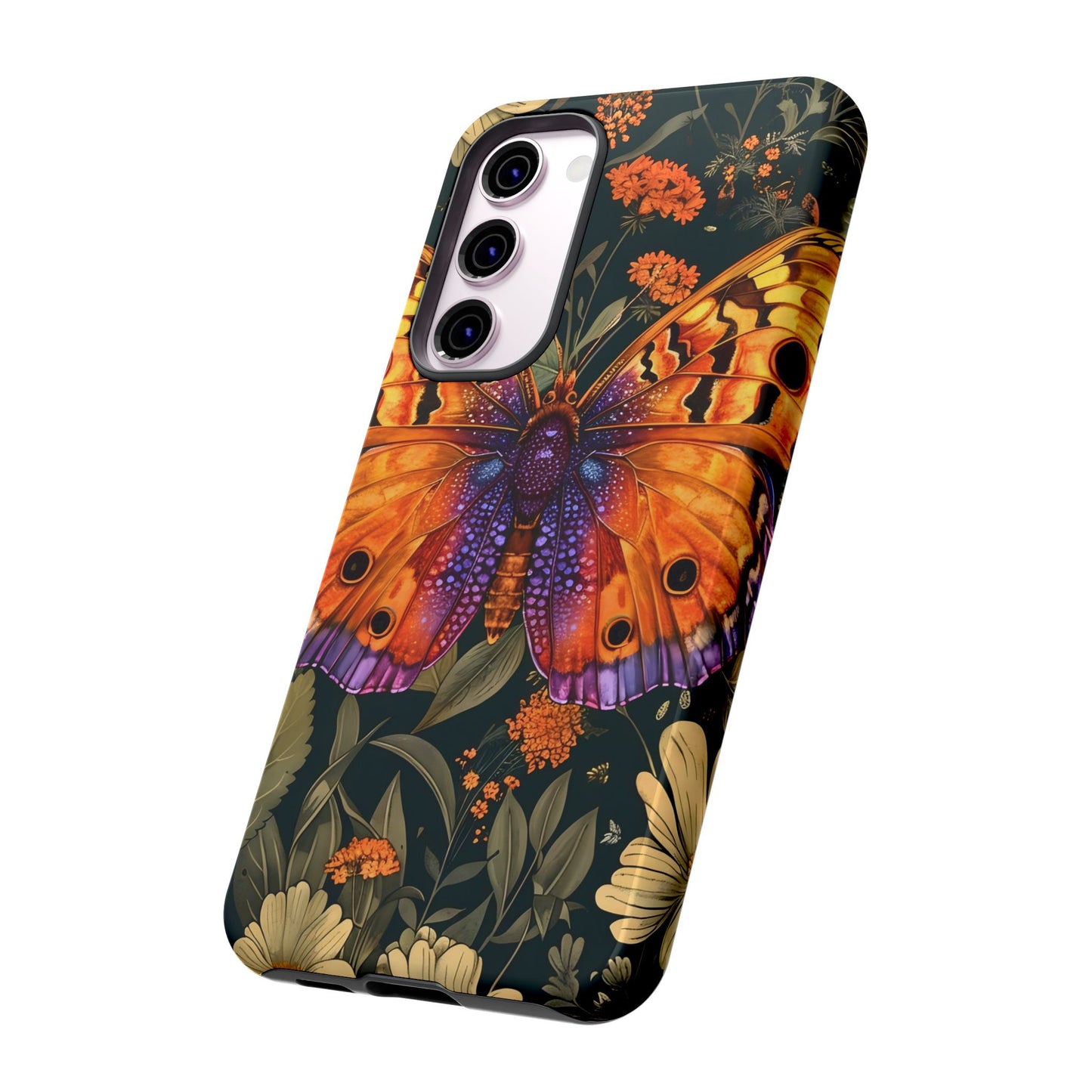 Butterfly Phone Case, Tough Cases for Nature Lovers, Vibrant Floral Design, Gift for Her, Cute Phone Accessories, Butterfly Artwork