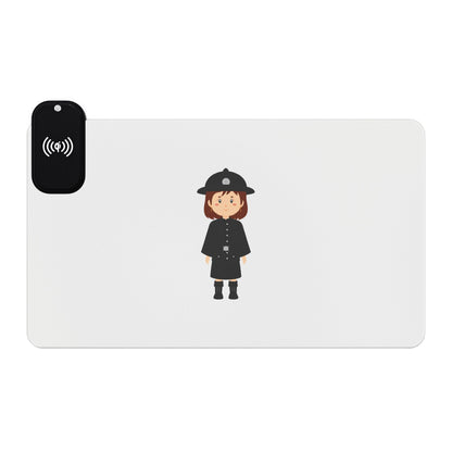 British Woman Guard - LED Gaming Mouse Pad with Wireless Charging, Perfect for Gamers, Home Office, Desk Accessories, Gift for Tech Enthusiasts, Unique Mousepads