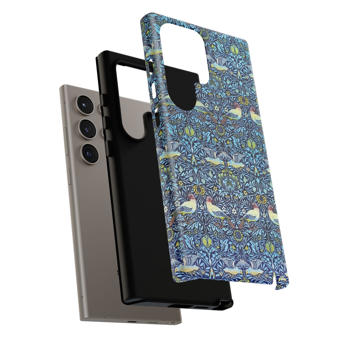 Bird and Floral Pattern Phone Case, Tough Cases, Gift for Nature Lovers, Eco-friendly, Custom Phone Accessories, All-Occasion