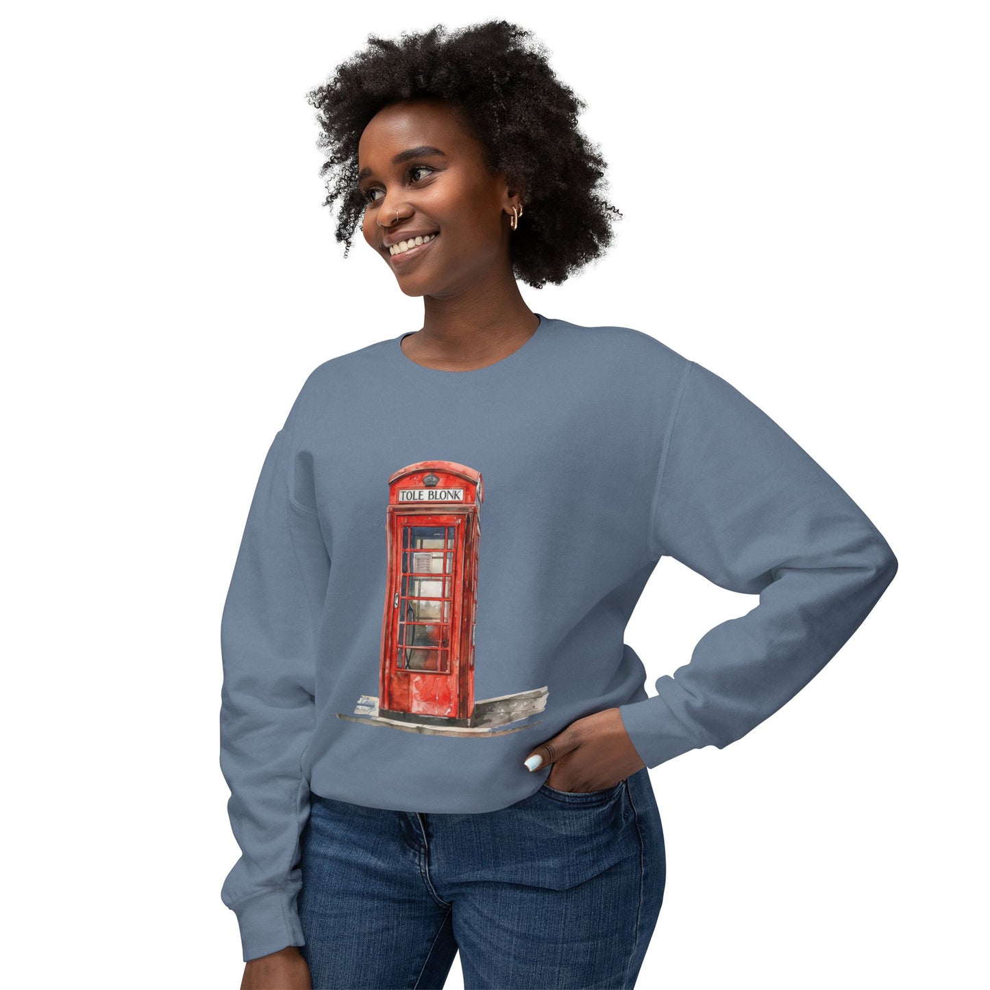 Unisex Lightweight Crewneck Sweatshirt - Iconic British Public Telephone