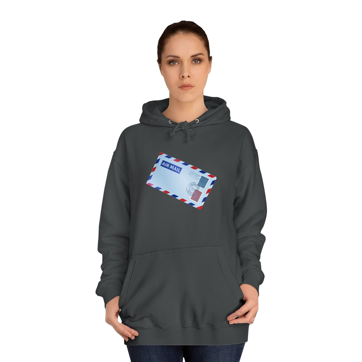 Unisex College Hoodie - Classic UK Royal Mailbox Design - British Postbox Icon