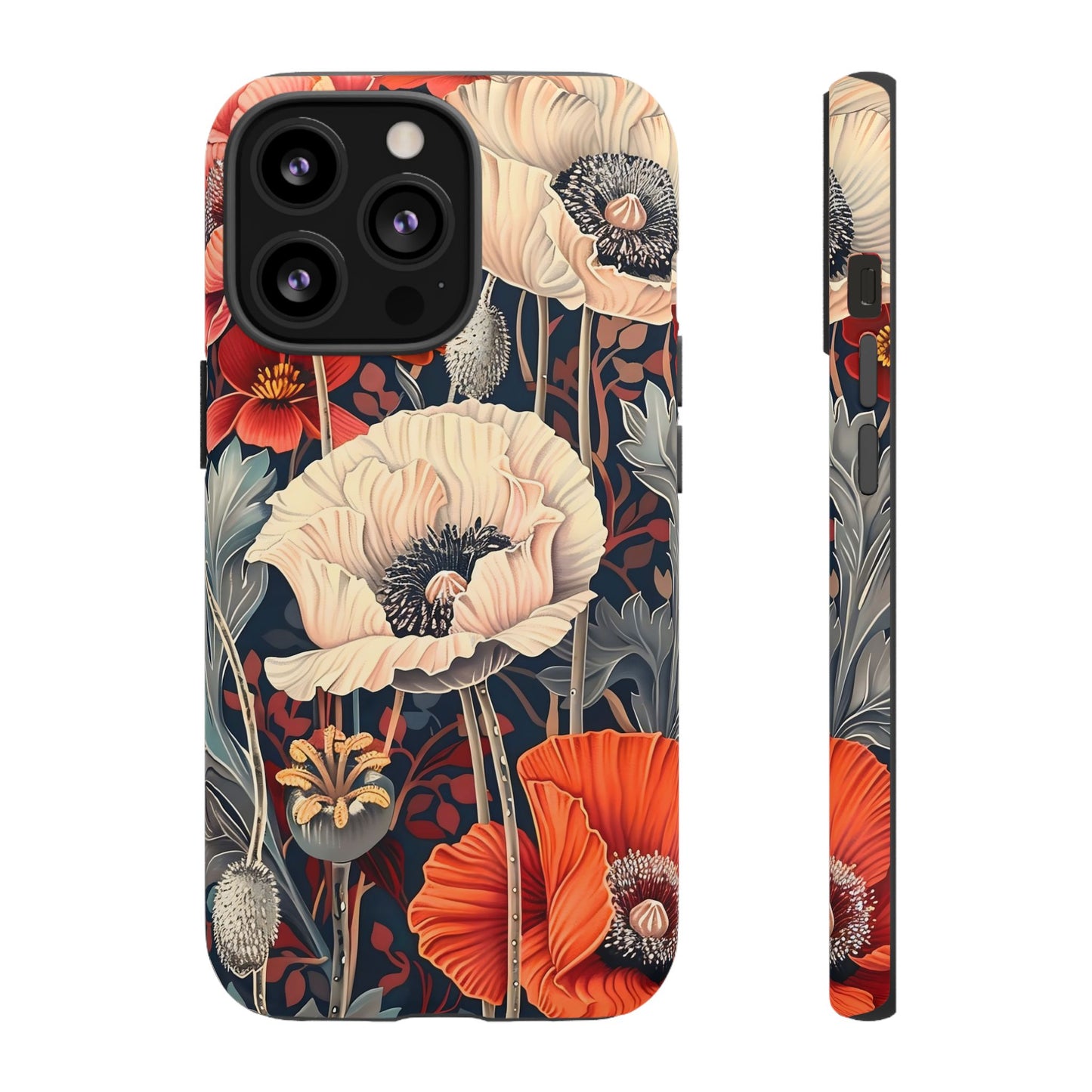 Floral iPhone Case, Tough Phone Cover, Artistic Protection, Flower Design, Unique Gift for Her, Phone Accessory, Trendy Tech