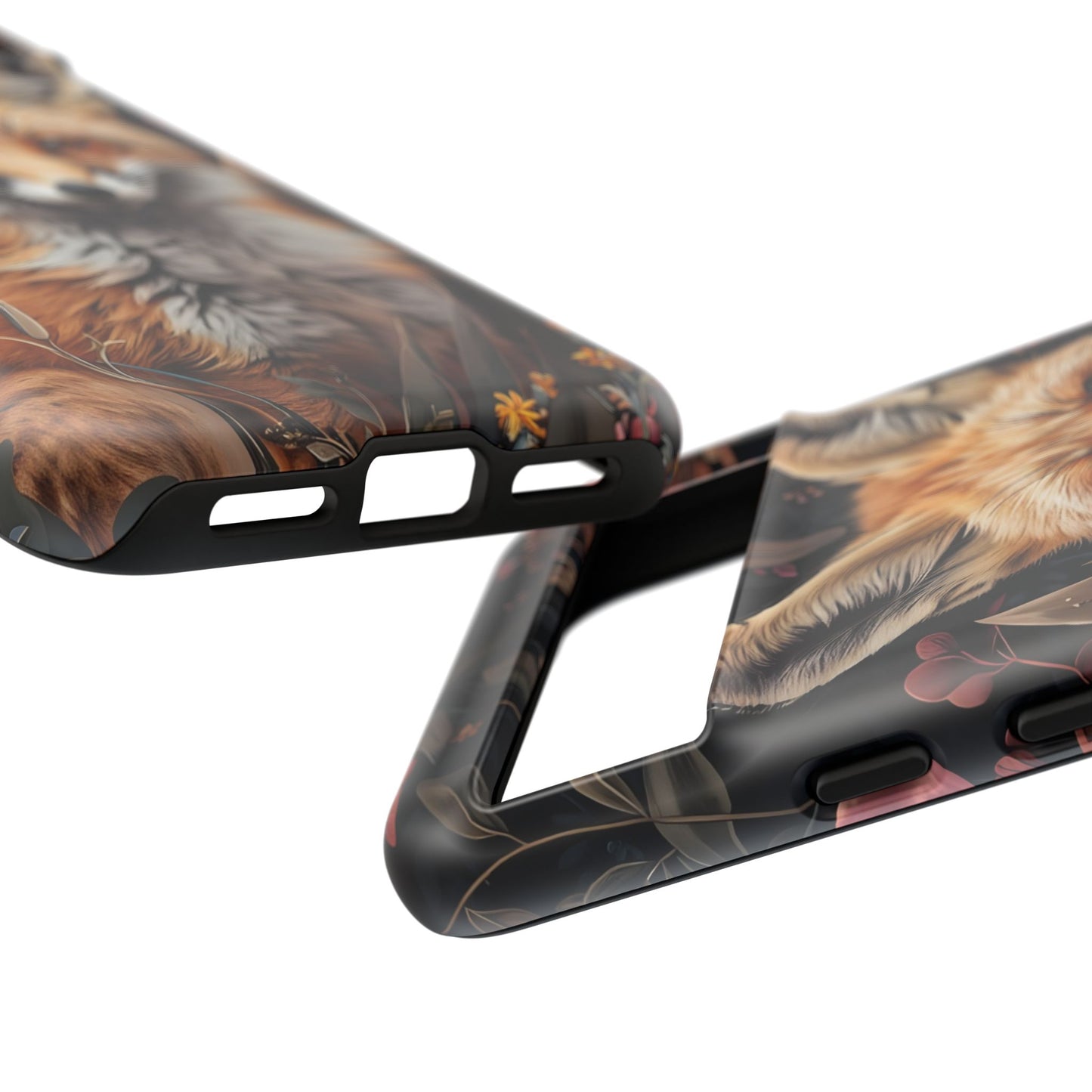 Fox Floral Phone Case, Tough Cases for Animal Lovers, Nature Themed Gift, Cute Phone Cover, Wild Fox Protector