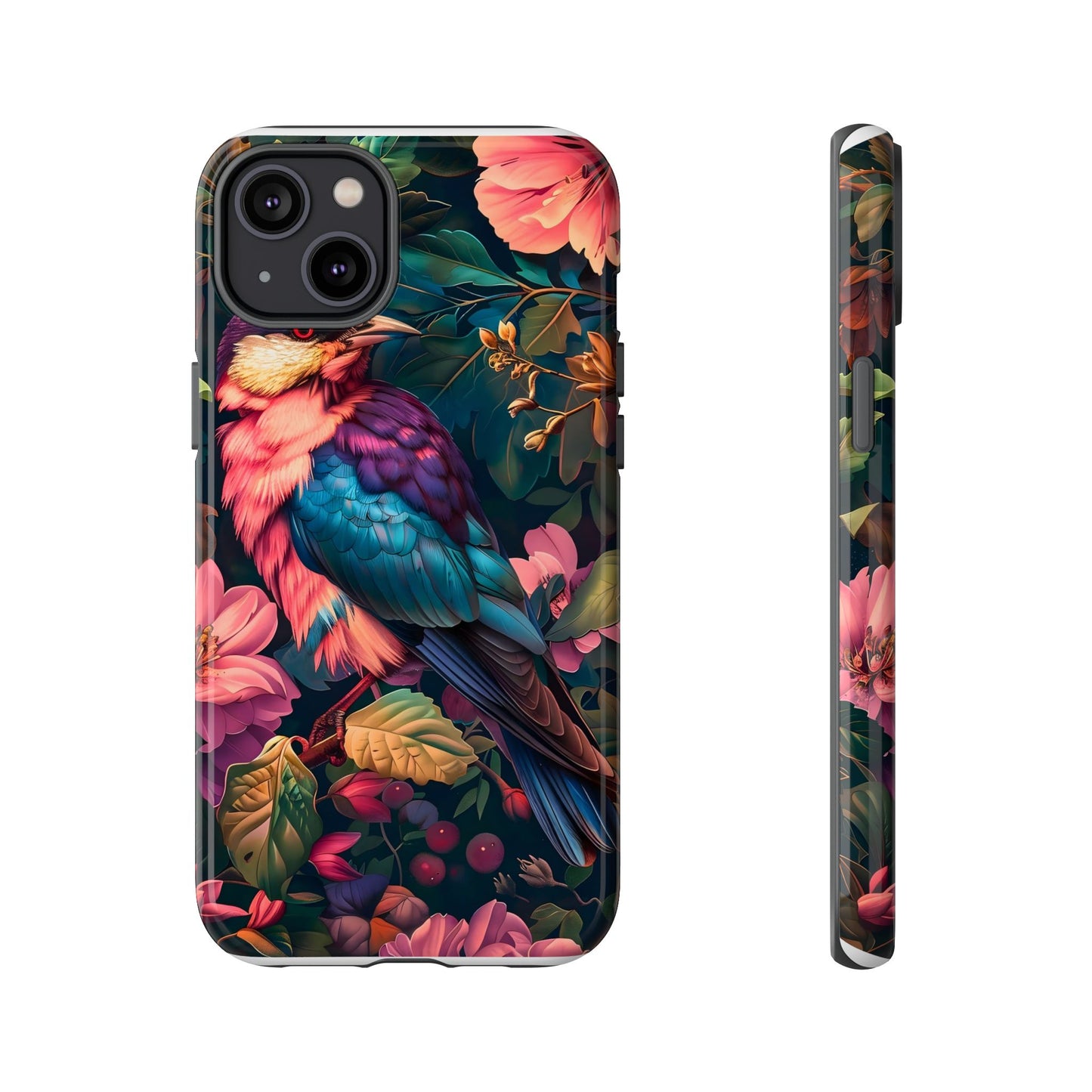 Tough Cases: Vibrant Tropical Bird Phone Case, Floral Smartphone Cover, Nature Lover Gift, Boho Phone Accessory, Cute Bird Case