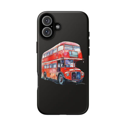 London Bus Phone Case, Tough iPhone Cover, Unique Gift for Travelers, Vintage Style Accessories, Holiday Present Idea
